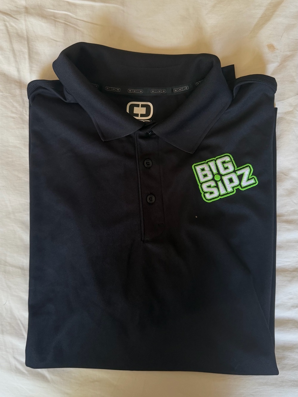 Men’s Black Polo Shirt with Big Sipz Embroidered Logo